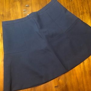 J. Crew Navy Fluted Mini Skirt, Size 12